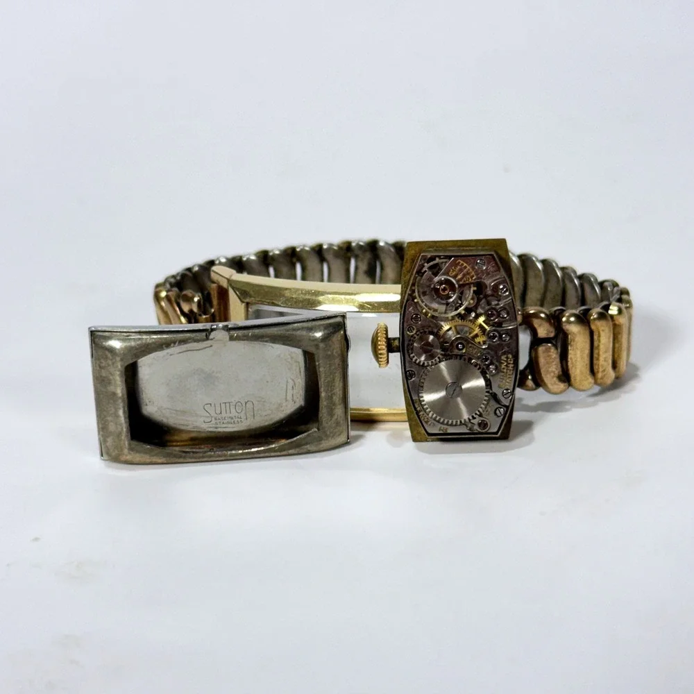 Vintage Bulova Sutton Art Deco 21 Jewels Watch Gold Tone Expansion Restoration